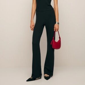 Reformation Jeans Dara Cashmere Wide Leg Black Pants